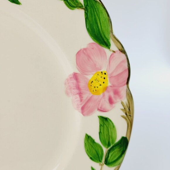 Franciscan Desert Rose DINNER Plate c.1949-53 Pink Floral Hand Painted Embossed - Picture 3 of 8